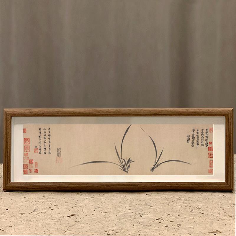 元郑思肖墨兰图字画摆台画办公室装饰国画花鸟新中式迷你禅意礼物