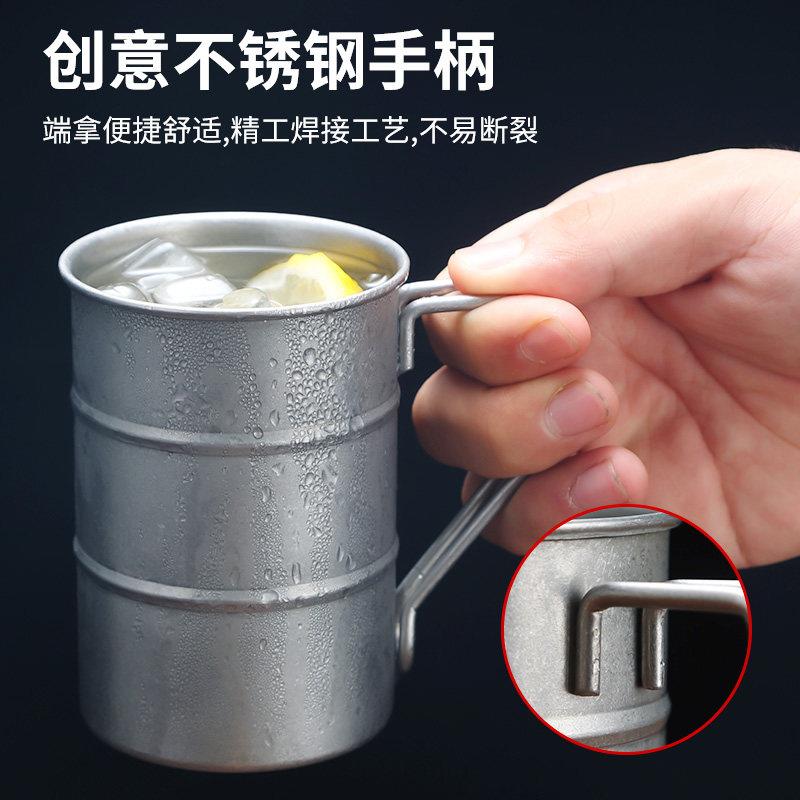 复古不锈钢水杯做旧创意啤酒杯冷饮杯饮料杯网红口杯漱口杯户外杯