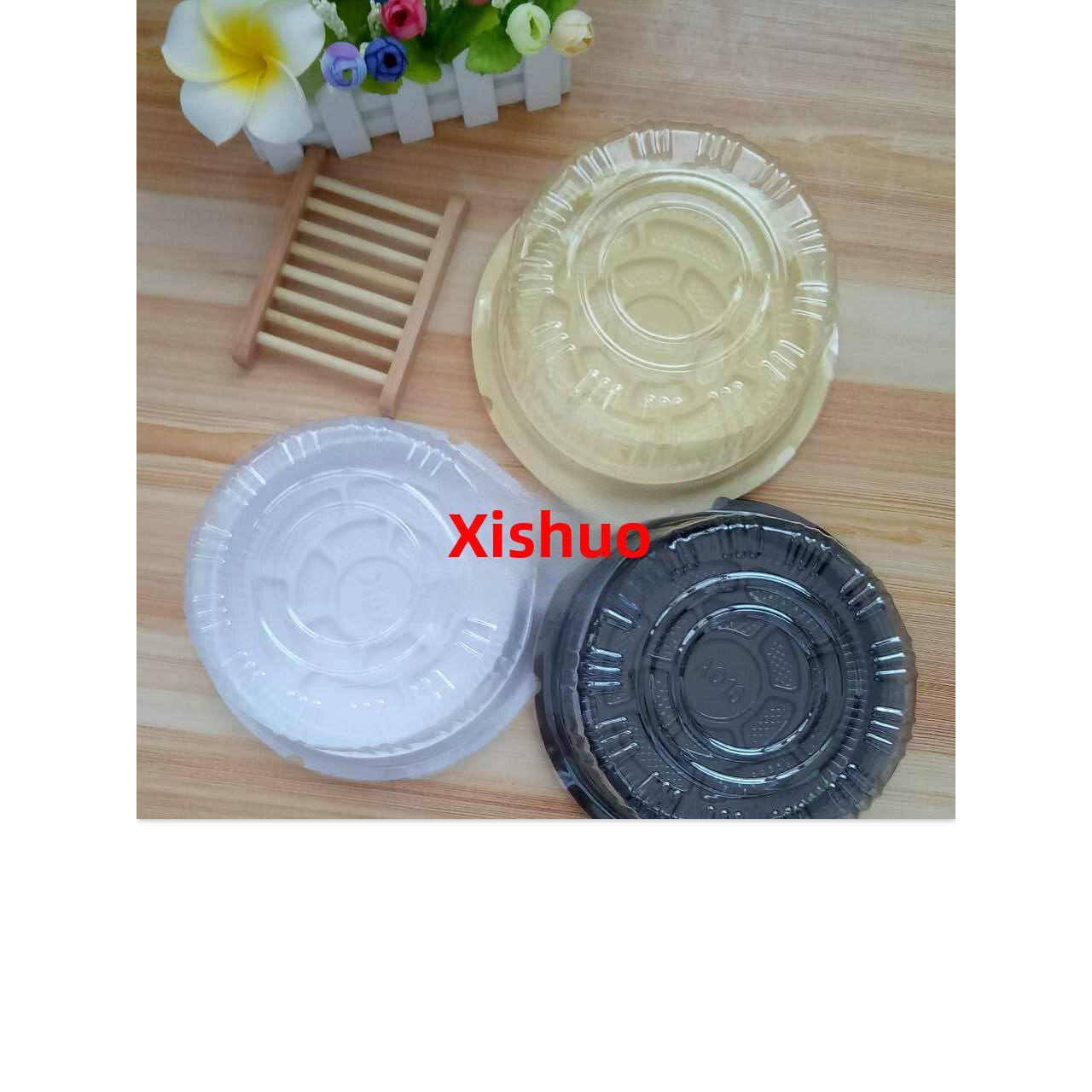 包邮A016圆形奶油盒6寸戚风蛋糕包装盒透明吸塑西点盒烘焙包装盒