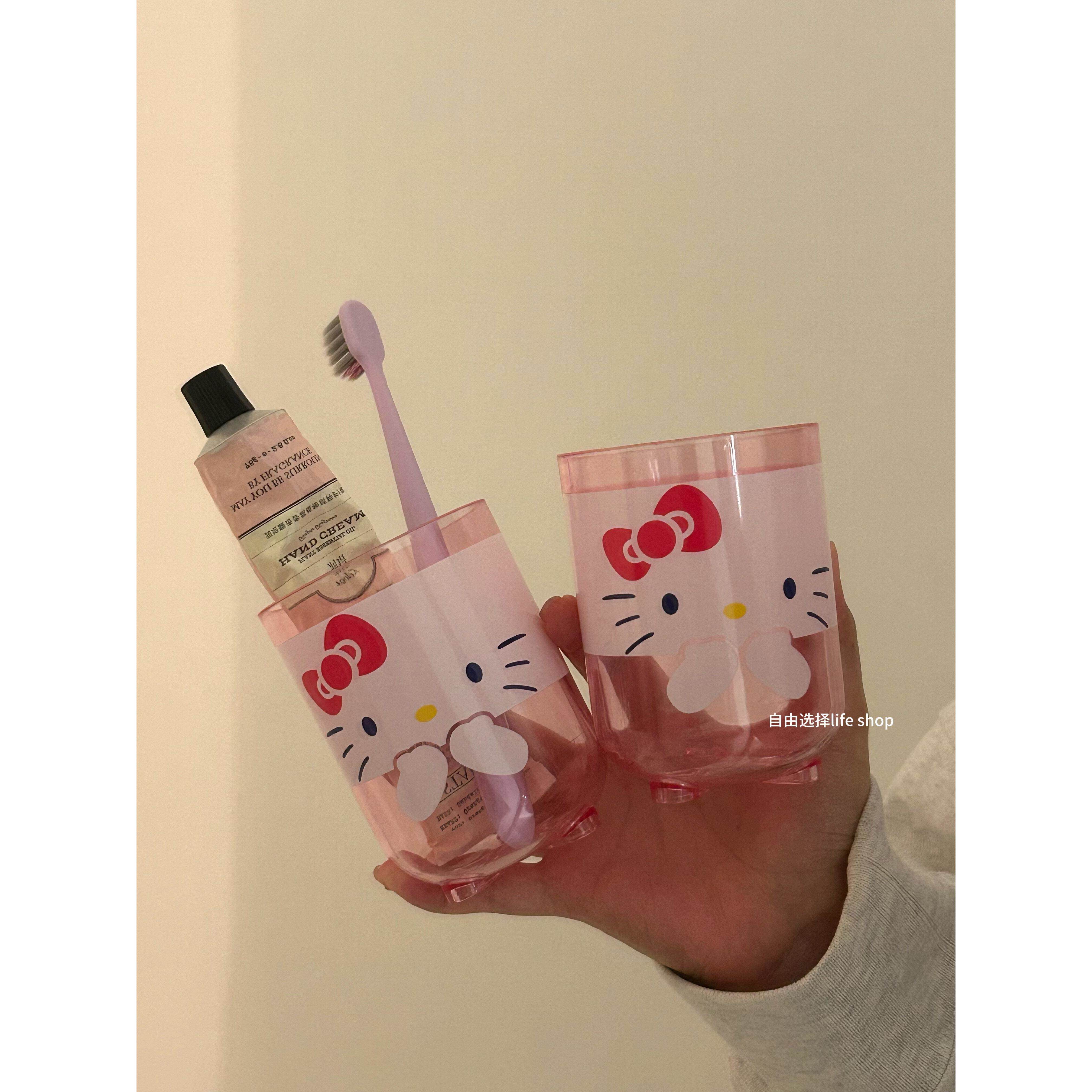 新款卡通简约猫咪漱口杯可爱高颜值儿童防摔家用学生女孩牙刷杯