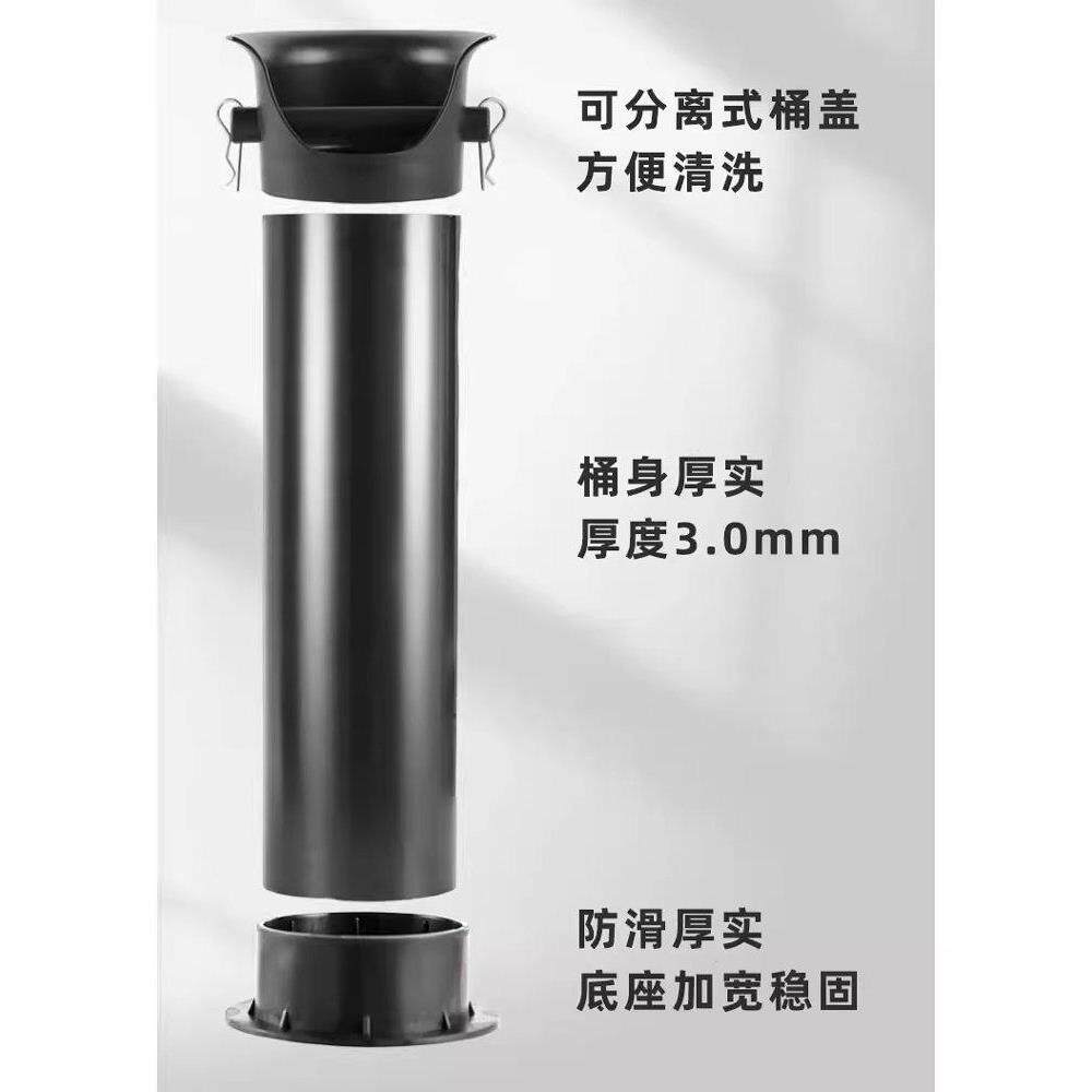 商用大容量粉高渣桶筒咖啡机废渣盒立式长筒形粉渣盒吧台敲渣盒黑