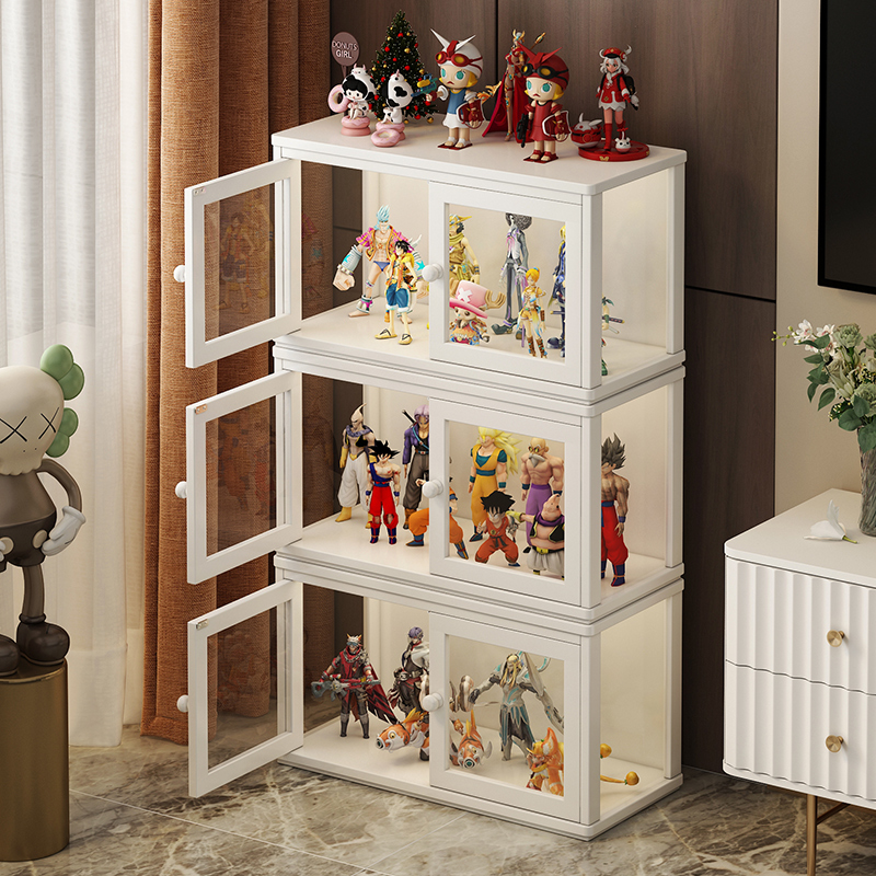 速发亚克力透明防尘陈子积木收纳展示柜玩架多层多层盒列具子