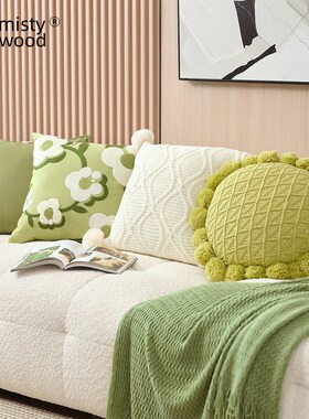 快速发货迷雾之森k绿色清新抱枕卧室沙发靠枕靠垫套高级床上靠背