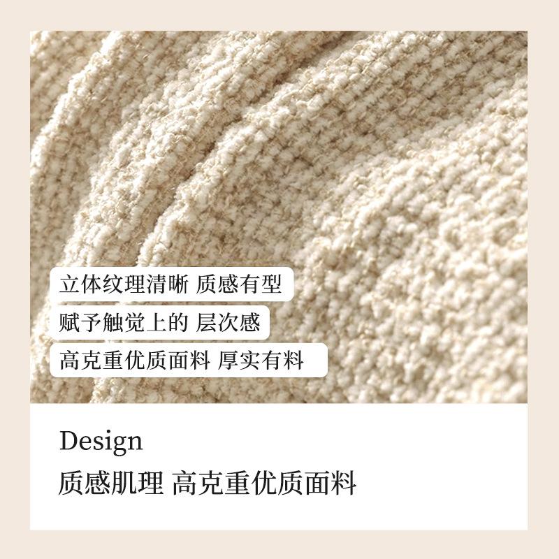 新品棉麻肌理感沙发套罩全包套新中式实木沙发笠保护罩坐