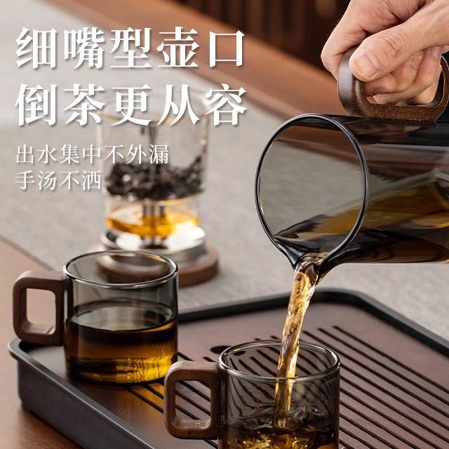 玻璃内胆飘逸杯泡茶壶家用耐高温2025新款一键茶水分离冲茶器茶具