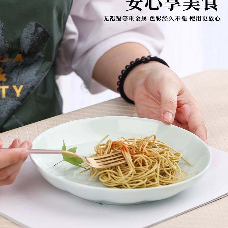 18头碗碟套装陶瓷家用碗盘面碗汤碗深盘水果盘碗单个筷餐具勺汤盆