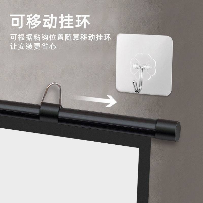 投影幕布84寸100寸壁挂幕布免打孔家用办公贴墙高清4投影仪熙锦
