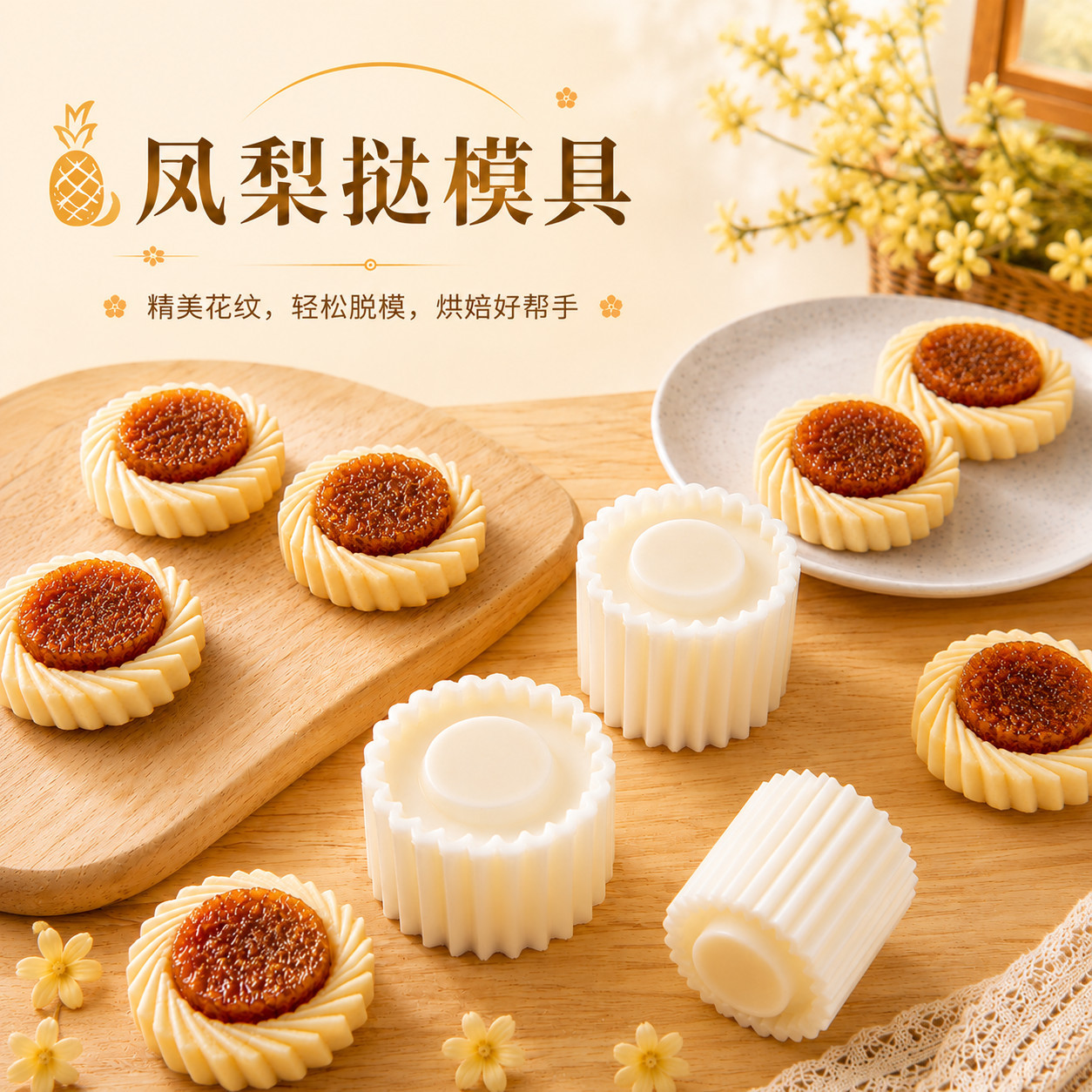 黄梨饼模具凤梨塔饼干模具做果酱饼家用烘焙工具分体式一模两用