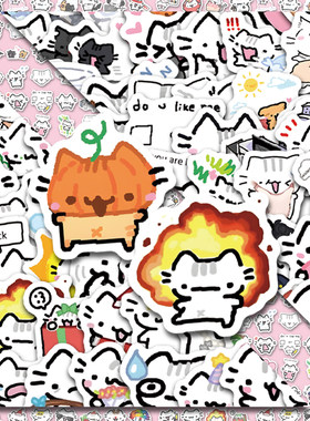 罗勒小猫贴纸可爱卡通猫meme防水