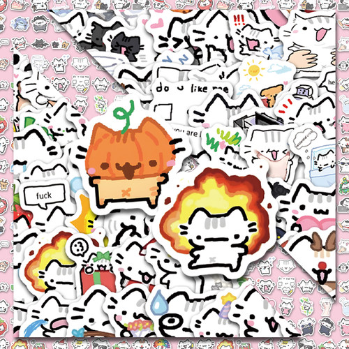 罗勒小猫贴纸可爱卡通猫meme防水