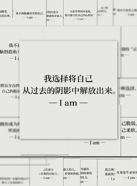 自我肯定贴纸简约激励语录防水
