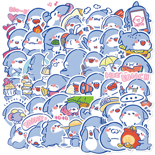 陶创创卡通动漫肥肥鲨贴纸