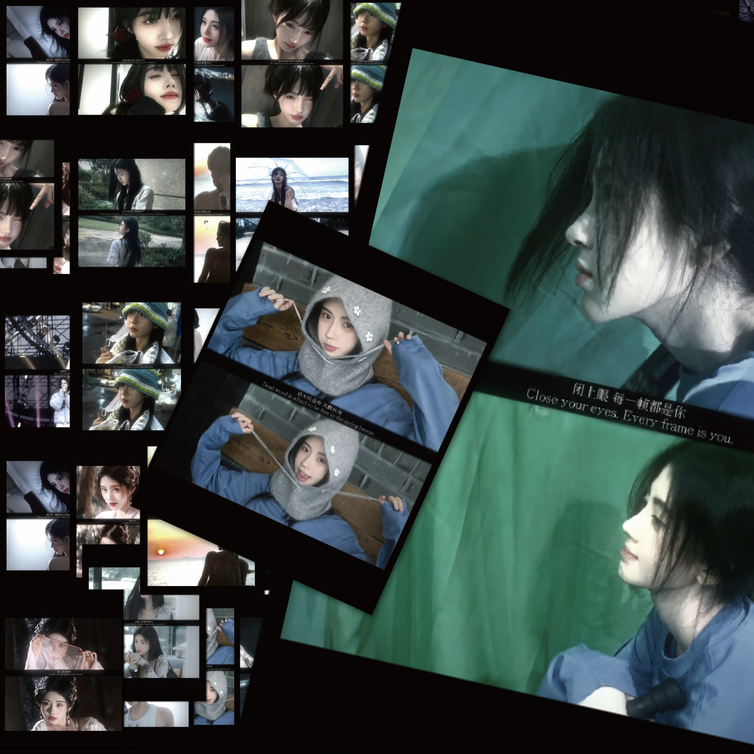 鞠婧祎电影感神图贴纸高颜值ins