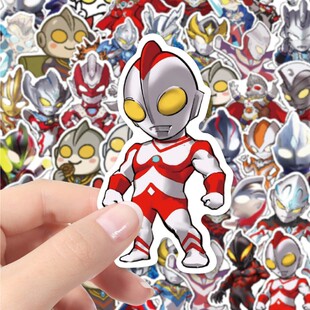 奥特曼贴纸合集可爱搞笑搞怪表情包手机壳手账行李箱装饰防水贴画