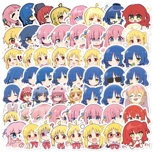 Q版孤独摇滚贴纸可爱卡通动漫周边封口贴手机壳手账行李箱装饰防水贴画