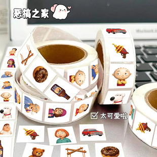 Family 饰贴画 guy恶搞之家卷卷贴纸可爱卡通搞笑抽象沙雕手机壳手账行李箱装