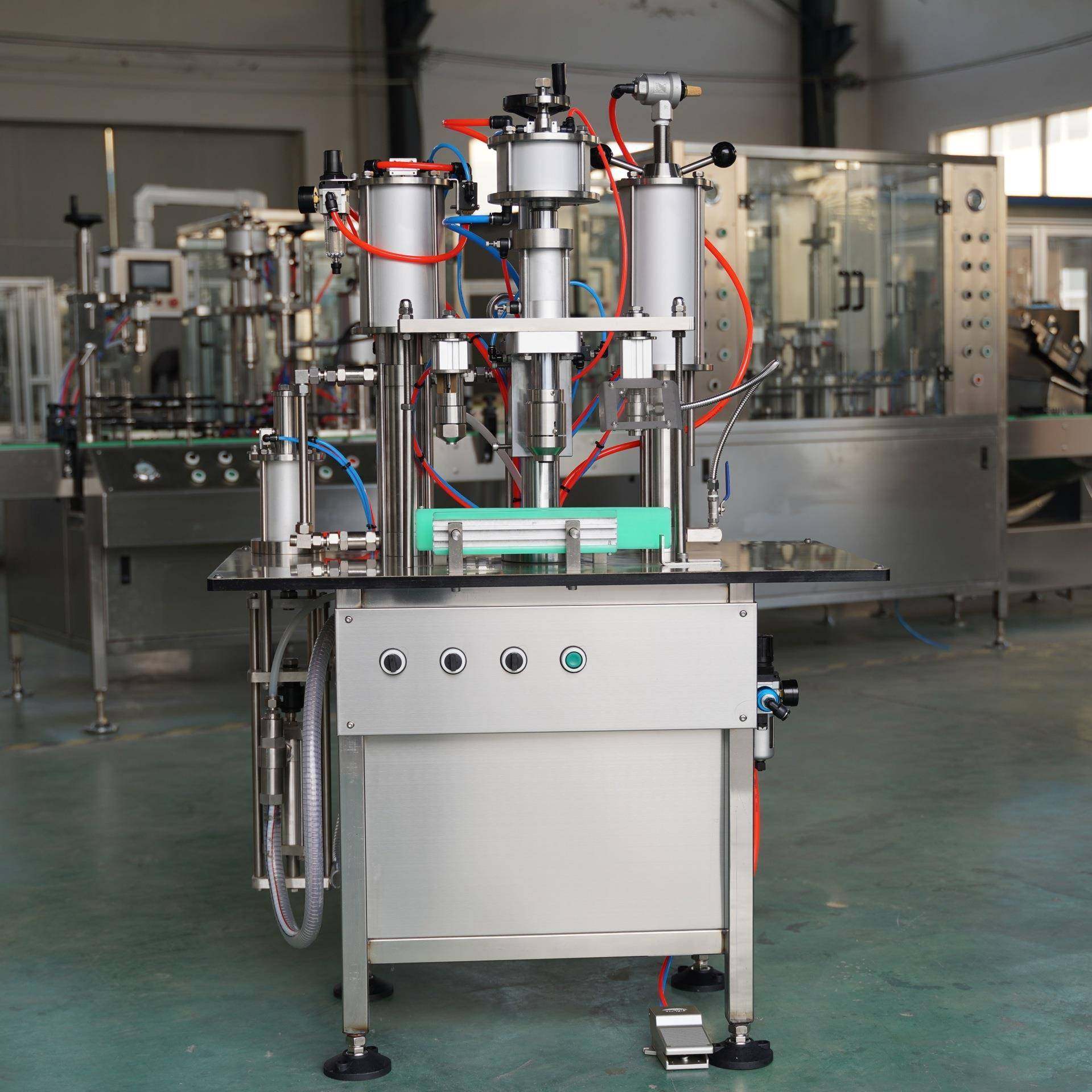 气雾铝罐包装设备半自动慕斯脱毛膏灌装机洁面乳气雾罐灌装机