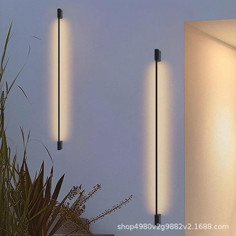 露台阳台简约超长条线条壁灯户外长条壁灯别墅门口背景墙过道壁灯
