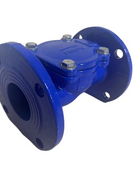橡胶瓣止回阀H44X-16Q铸铁板法兰管道水泵单向立卧式单向阀6580