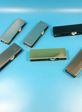 无框玻璃门夹地弹簧门配件黑色黑钛黄钛玫瑰金上下门夹一字小门夹