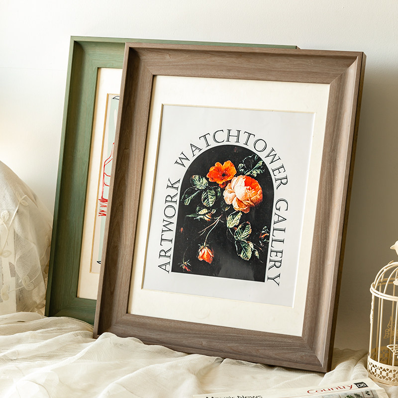 美式加宽大画框装裱挂墙空框20寸相框高级感复古客厅画框卧室油画