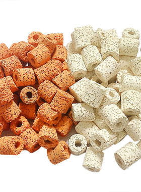 鱼缸呼吸环白色红色科技环水族箱过滤材料硝化细菌陶瓷环生化滤材