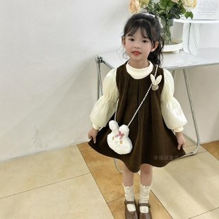 女童长袖秋季连衣裙1女宝宝新款公主裙洋气3岁儿童秋冬款两件套装