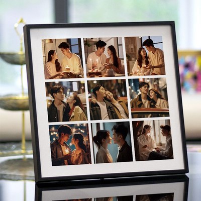 九宫格相框照片定制diy相框摆台照片婚纱情侣生日纪念洗照片礼物