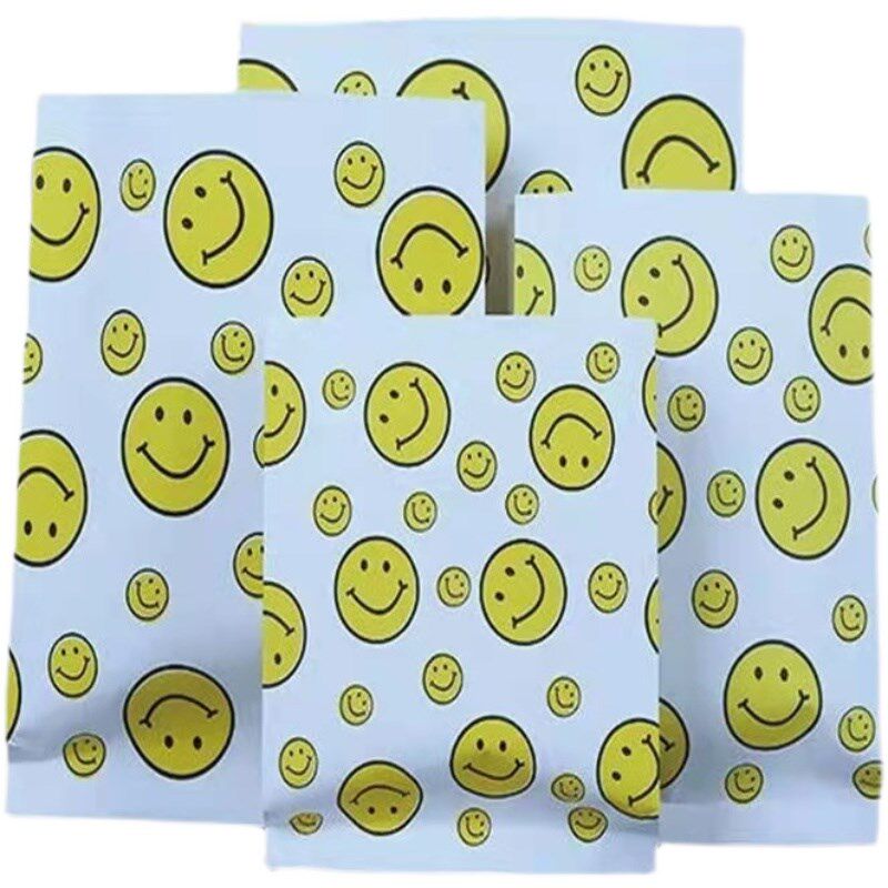 防油纸袋笑脸小吃袋炸串鸡排腿翅薯条打包袋一次性食品纸袋商用批