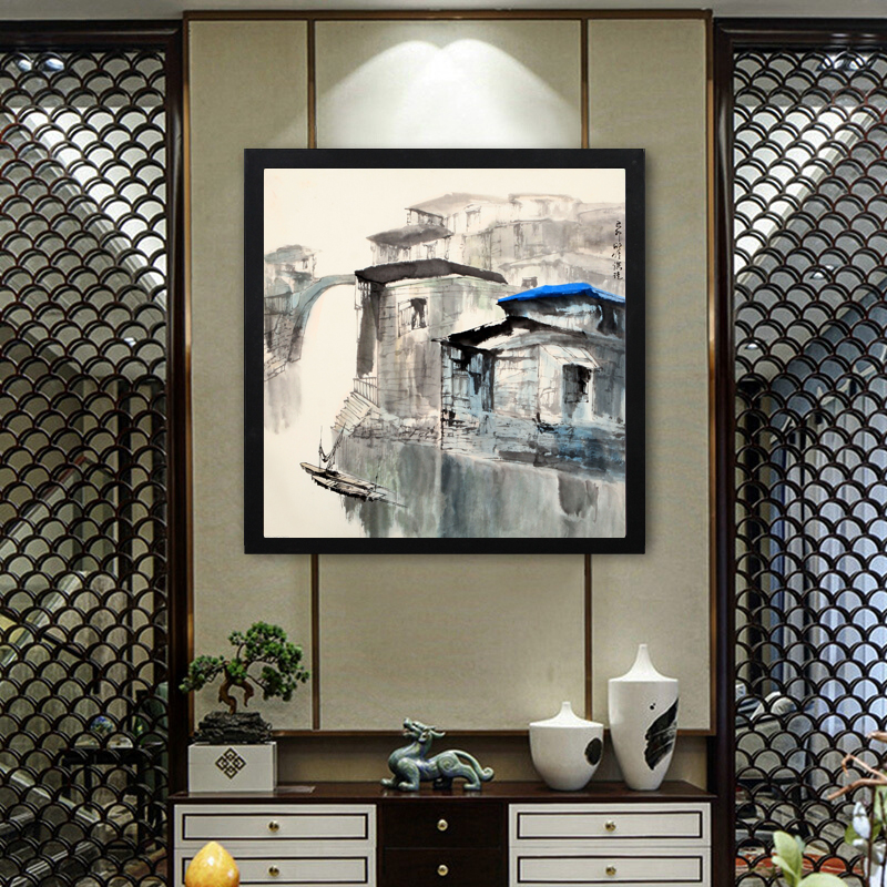 定制正方形实木质3338506870软硬宣镜片卡纸国书法字画装裱相画框