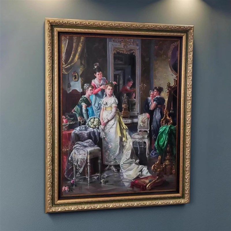 唐顿庄园绿金天隆古典实木画框油画相框外框装裱镜框摆台复古定制