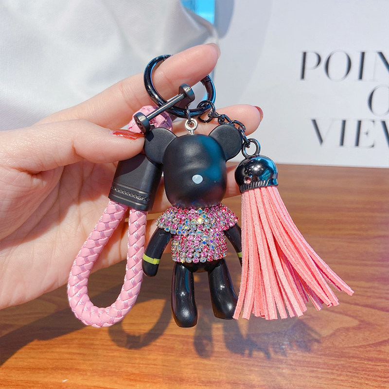 网红汽车钥匙扣挂件创意个性情侣钥匙圈链可爱镶钻挂绳包包配饰品