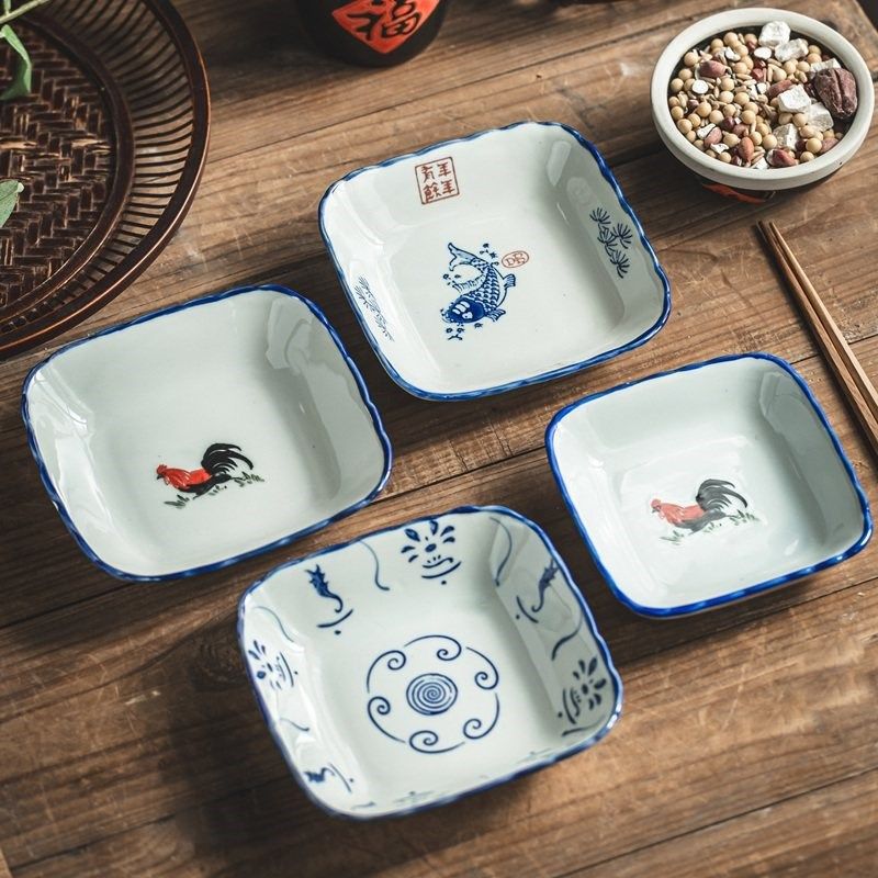 四方菜盘5寸小菜碟陶瓷凉菜盘商用精致小吃碟小盘子碟子家用小碗,厨房/烹饪用具,配菜/备菜盘,淘宝优惠券,粉丝福利购,淘宝优惠卷