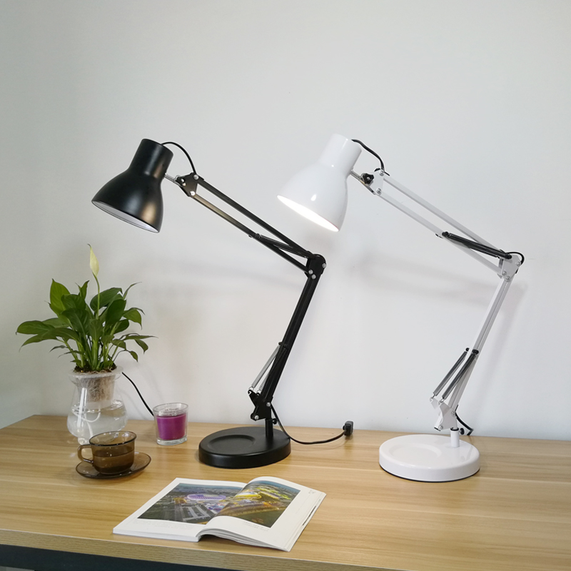 和晖 LED台灯护眼长臂折叠美式床头夹子底盘学生学习绘画工作美甲