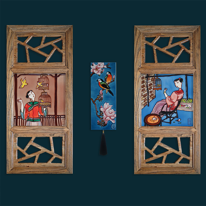 客厅沙发背景墙玄关装饰画新中式瓷板画古风家居饰品壁画圆形挂画,家居饰品,现代装饰画,淘宝优惠券,粉丝福利购,淘宝优惠卷