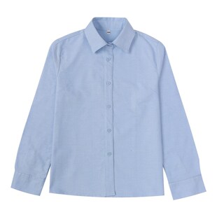 牛津布浅蓝长袖学生校服衬衫男女款礼服小学生初中高中春秋季班服