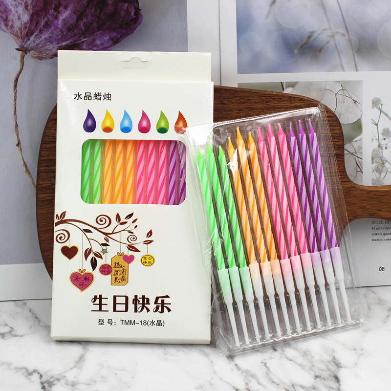 速发彩色大水晶螺纹生创加粗线生日蛋糕日意浪漫派对