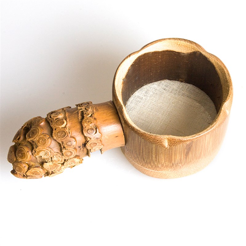 速发【拾趣阁】茶道零配茶功夫茶漏件 竹制竹木茶配茶滤滤网 竹根
