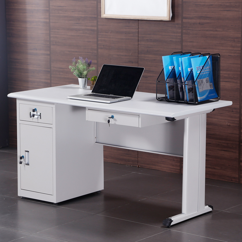 速发苏美特加厚米工办公桌员制单人电脑桌1.2米1.4钢1.6米财务写