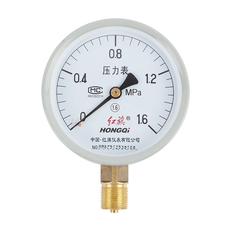 速发红旗仪全径向压力表真100测水压气压油压Y空0.1/1.6/2.5MPa表