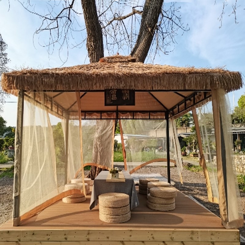 速发户外凉亭花棚移草帐篷露台遮园茅动小别墅休闲室外庭院乘凉亭