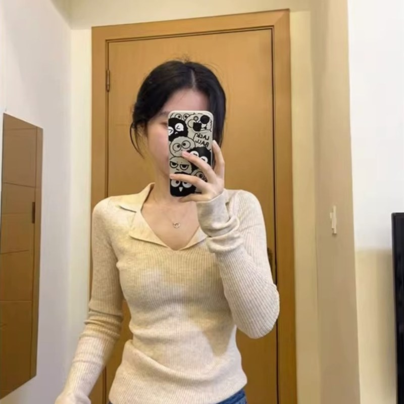 速发设计装小众别致独特针织衫打底衣感春毛衫内搭上衣