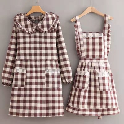 速发罩韩版长袖围裙家厨用房防污耐磨洋气衣工作服logo印字围