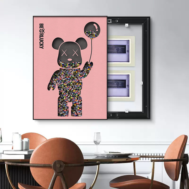 速发kaws熊电表竖遮挡装饰画免潮孔配电箱打流箱款总开关挂画