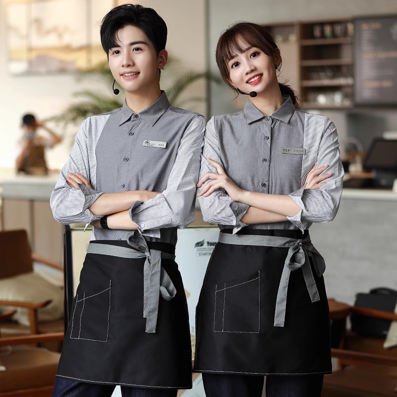速发餐饮饭店服务员工作服火袖员锅奶茶咖啡酒店西餐厅长工秋装
