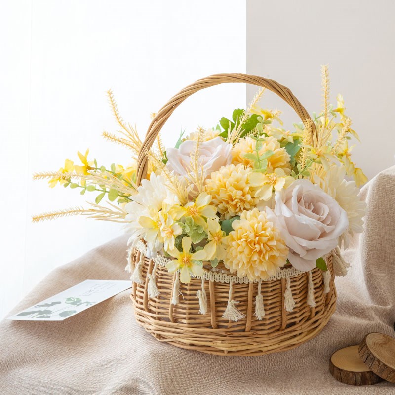 速发室园风花篮小清道花假花绢花小野花拍摄新具田内装饰摆件