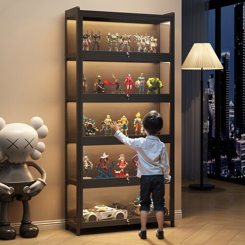 速发展示柜家用玩具模型收纳架亚克力展示柜玻璃防尘陈列柜子