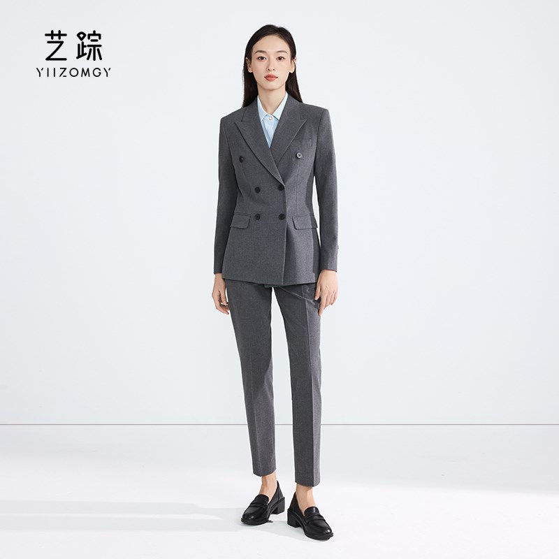 速发灰色职业装服西大学生答辩面试正装教职工作套装服