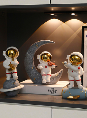 卡通乐队宇航员玄关酒柜桌面装饰品摆件太空人餐边电视柜家居摆设