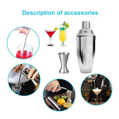 极速4pcs Cocktail Shaker Set 700ML kit Bartender Kit shakers